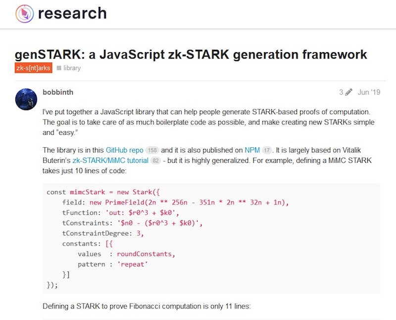 Threadbares post on Eth Research back in June 2019