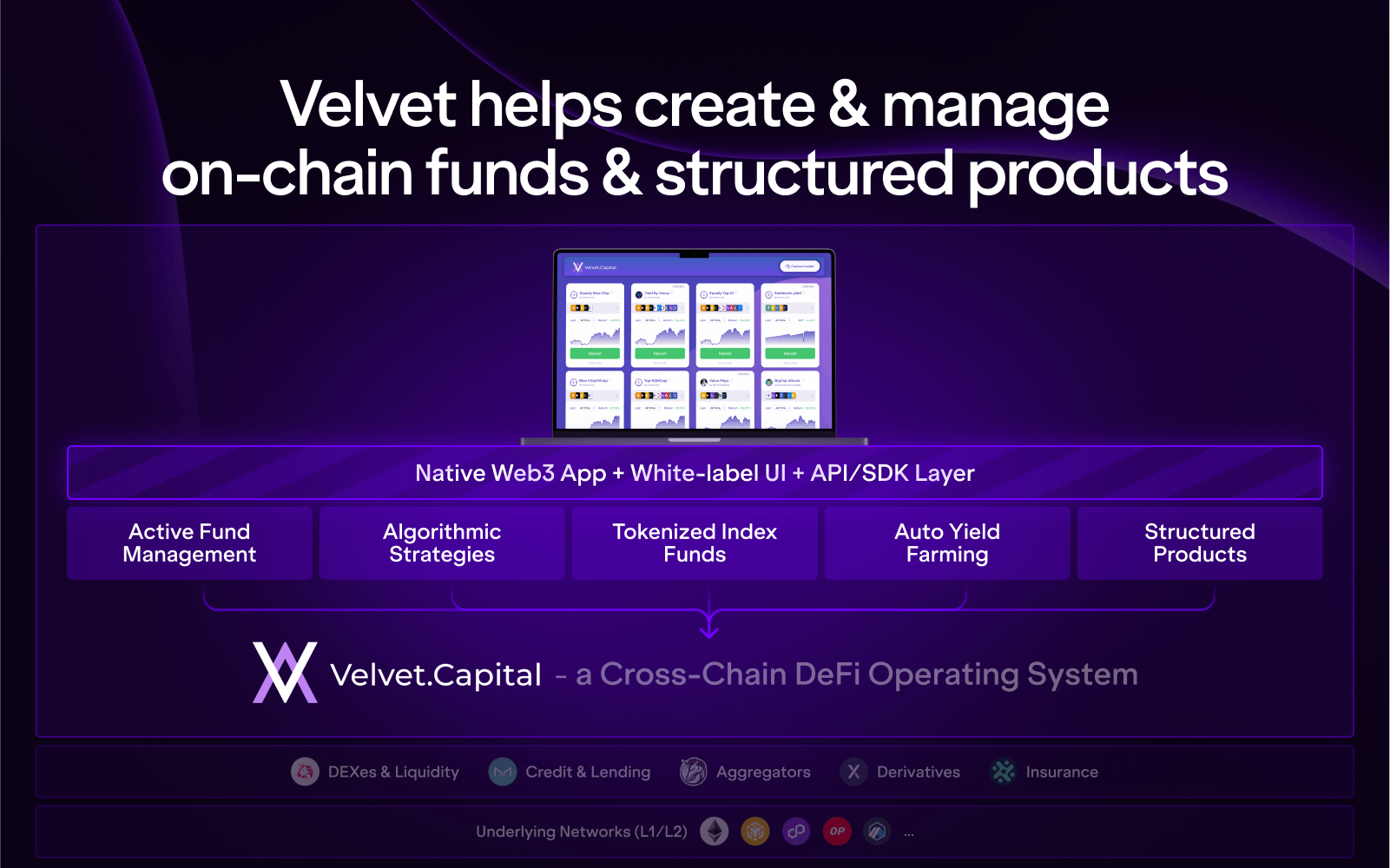 Velvet enables cross-chain DeFi operations for asset managers. Source: Velvet Capital